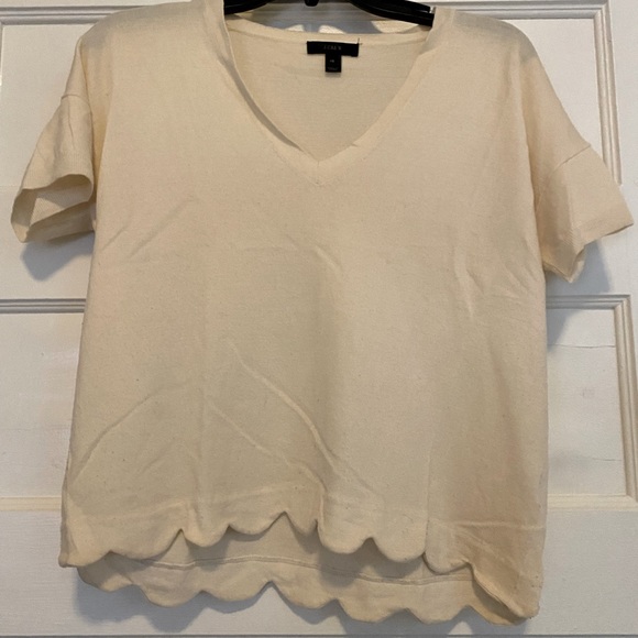 J. Crew Tops - J Crew XS cream cotton shirt
